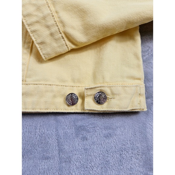 Satin Doll‎ Denim Jean Jacket Women's Teen Size XL Yellow Western Casual Sporty - Picture 9 of 14
